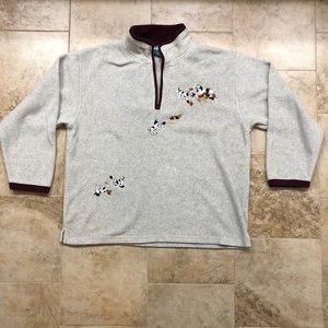 Vintage Big Dogs Sweatshirt Fall Fleece Pullover 1/4 zip